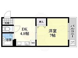 サザンヴィレッジ21 1DKの間取図画像