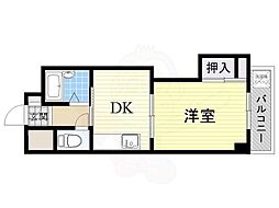 上新庄駅前グランドハイツ北 1DKの間取図画像
