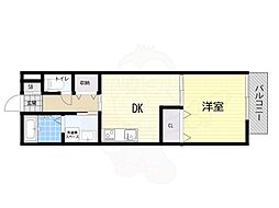 オクトレーベン新大阪 1DKの間取図画像