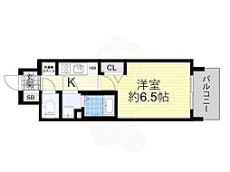 スワンズシティ新大阪ヴィーヴォ 1Kの間取図画像