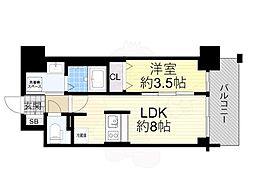 スワンズシティ新大阪ヴィーヴォ 1LDKの間取図画像