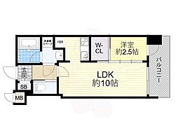 セレニテ西中島アリア弐番館 1LDKの間取図画像