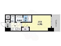 Sレジデンス新大阪ウエスト 1Kの間取図画像