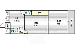 第1東昌ハイツ 2Kの間取図画像
