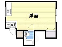 コーポセブン ワンルームの間取図画像