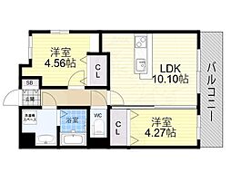 GRAND STEADY西中島 1LDKの間取図画像