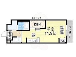 ドルチェヴィータ新大阪 ワンルームの間取図画像