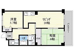 グランドハイツ濱 2LDKの間取図画像
