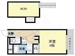 レオパレスドミール1 1Kの間取図画像