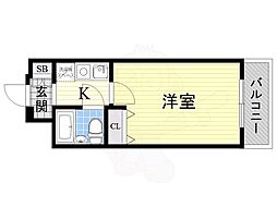 エスリード新大阪第6 1Kの間取図画像