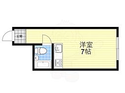 新大阪コーポビアネーズ ワンルームの間取図画像