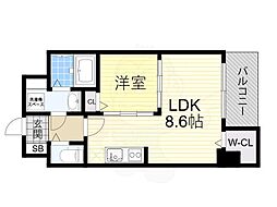 SEST新大阪 1LDKの間取図画像