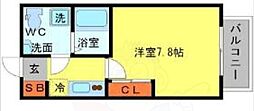 セレニテ新大阪 1Kの間取図画像