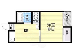 パァールハイツ 1DKの間取図画像