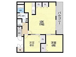 ル・グランデ新大阪南 2LDKの間取図画像