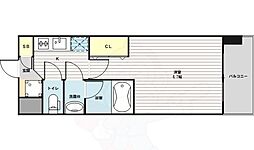 レジディア新大阪 1Kの間取図画像
