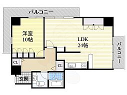 ザグランドビューOSAKA 1LDKの間取図画像