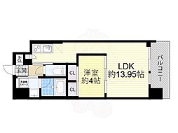 プレジオ新大阪EURO 1LDKの間取図画像