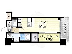 大阪市淀川区宮原5丁目マンション 1LDKの間取図画像