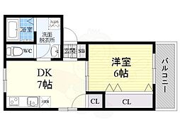 土井新大阪ビル 1DKの間取図画像
