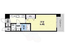 エグゼ新大阪南 1Kの間取図画像