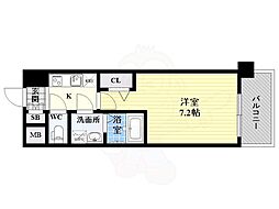 Sレジデンス新大阪ウエスト 1Kの間取図画像