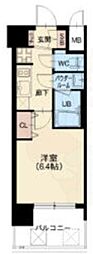 プレサン神崎川FINEBLESS 1Kの間取図画像