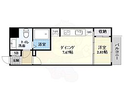 セレニテ新大阪 1DKの間取図画像