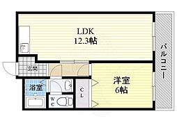 ミスター上新庄 1LDKの間取図画像