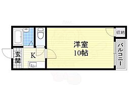 コートヴィエール新大阪 1Kの間取図画像
