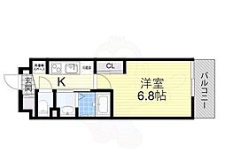 Luxe新大阪VI 1Kの間取図画像