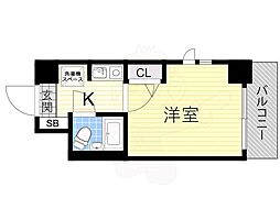 エスリード北大阪 1Kの間取図画像