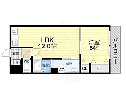 サンマンション・新大阪 1LDKの間取図画像
