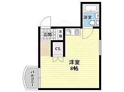 メゾン岡本 ワンルームの間取図画像