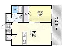 ローズコーポ新大阪第2 1DKの間取図画像