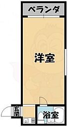 ベストレジデンス上新庄 1Kの間取図画像