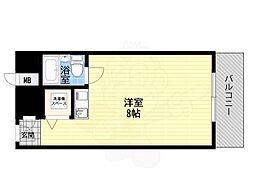 朝日プラザ新大阪 ワンルームの間取図画像