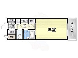 リーガル新大阪2 1Kの間取図画像