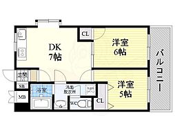 第五豊晃マンション 2DKの間取図画像