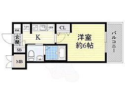 エステムコート新大阪8レヴォリス 1Kの間取図画像