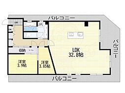 コーポ春日 2LDKの間取図画像