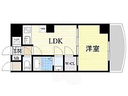ノルデンタワー新大阪アネックスA棟 1LDKの間取図画像