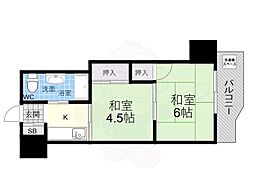 新大阪第2ダイヤモンドマンション 2Kの間取図画像