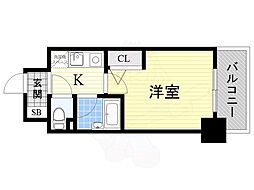 エスリード新大阪第7 1Kの間取図画像