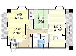 エスポワール豊里 3LDKの間取図画像
