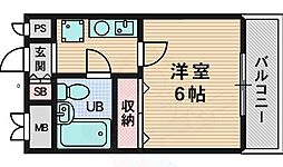 エスリード新大阪第2 1Kの間取図画像