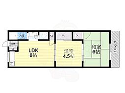 中善マンション 2LDKの間取図画像