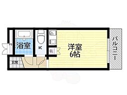 第2道山マンション 1Kの間取図画像
