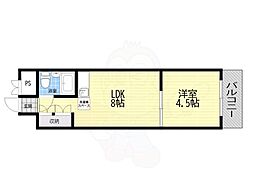 シャンボール第3新大阪 1LDKの間取図画像