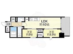リビオメゾン新大阪 2LDKの間取図画像